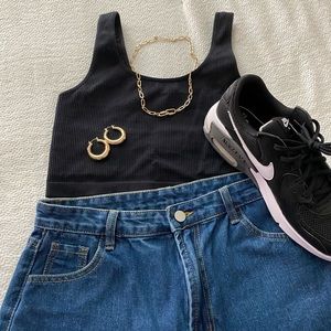 Wide legged, ripped jeans!